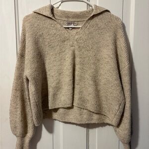 Sincerely Jules Cropped Collared Knit Sweater – Size M